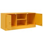 vidaXL Meuble TV jaune moutarde 99x39x44 cm acier