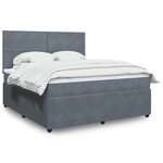 vidaXL Sommier à lattes de lit et matelas Gris foncé 180x200cm Velours