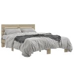 vidaXL Cadre de lit chêne sonoma 120x200 cm bois d'ingénierie et métal