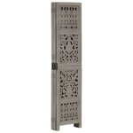 vidaXL Cloison de séparation 5 panneaux Gris 200x165 cm Bois manguier