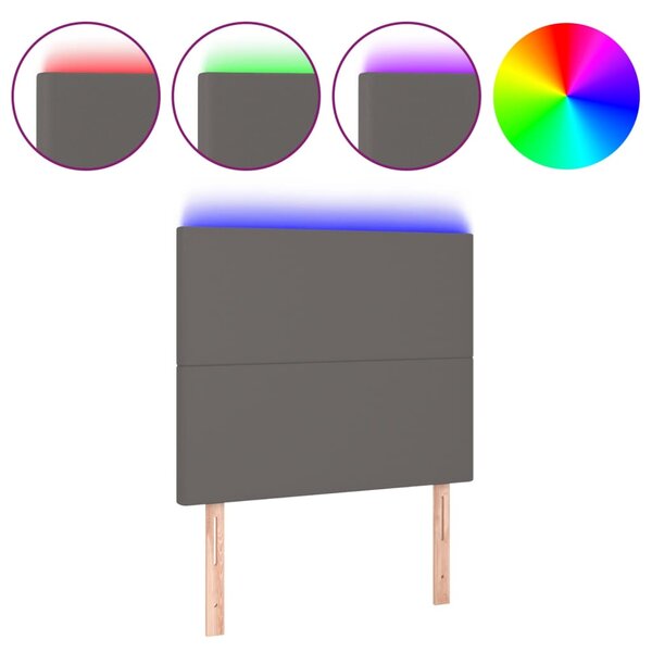 vidaXL Tête de lit à LED Gris 90x5x118/128 cm Similicuir