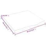 vidaXL Étagère murale marron clair 60x60x2 cm bois chêne massif traité