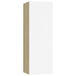 vidaXL Meuble TV Blanc et chêne sonoma 30 5x30x90 cm Bois d’ingénierie