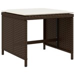 vidaXL Ensemble à manger de jardin et coussins 9 Pièces marron poly rotin