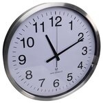 Perel horloge murale 50 cm blanc et argenté