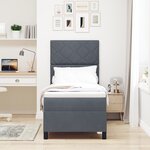 Lit Box Spring vidaXL avec Matelas & LED Gris Foncé 80x200 cm Velours