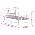 vidaXL Cadre de lit sans matelas cire marron 90x200 cm bois pin massif