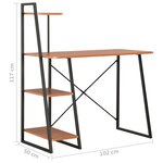 vidaXL Bureau avec étagère Noir et marron 102x50x117 cm