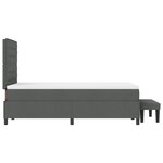vidaXL Lit à ressorts avec matelas et banc gris foncé 120x200 cm en tissu