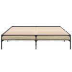 vidaXL Cadre de lit chêne sonoma 150x200 cm bois d'ingénierie et métal