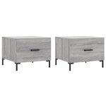 vidaXL Tables basses 2 Pièces sonoma gris 50x50x40 cm bois d'ingénierie
