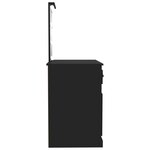 vidaXL Coiffeuse avec LED noir 90x50x132 5 cm bois d'ingénierie