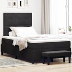 vidaXL Lit à Ressorts avec Matelas & Banc Noir 120x190 cm Velours
