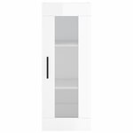vidaXL Armoire murale blanc brillant 34 5x34x90 cm