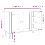 vidaXL Buffet SENJA aspect rotin marron 112x40x80cm bois massif de pin