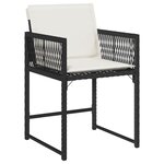 vidaXL Chaises de jardin lot de 4 avec coussins noir résine tressée