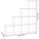 vidaXL Bibliothèque escalier Blanc brillant 142 cm Bois d'ingénierie