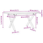 vidaXL Table basse cadre en X 80x50x40 cm bois de pin massif et fonte