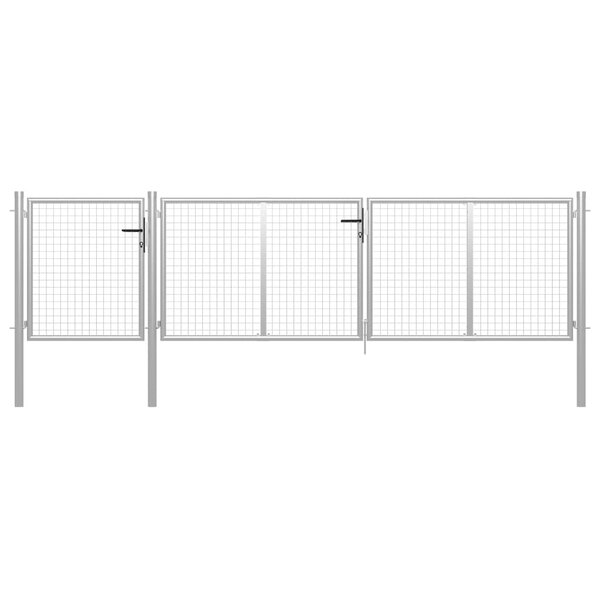 vidaXL Portail de jardin Acier 400 x 75 cm Argenté