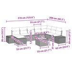 vidaXL Ensemble de canapé de jardin 8 pièces avec coussins en poly rattan noir