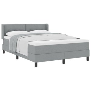 Lit Box Spring vidaXL avec Matelas Gris Clair 140x190 cm Tissu