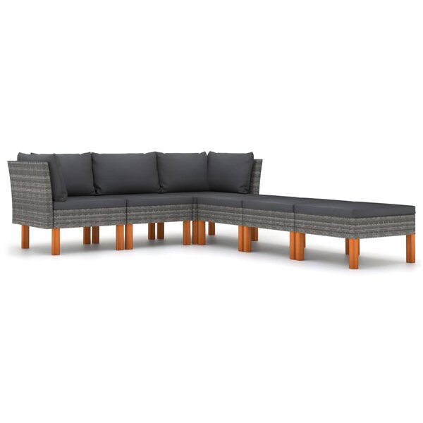 Salon de jardin meuble d'extérieur ensemble de mobilier 6 pièces avec coussins résine tressée gris 02_0016858