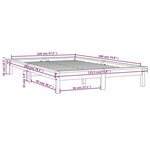 vidaXL Cadre de lit Gris 120x190 cm Bois pin massif Petit Double