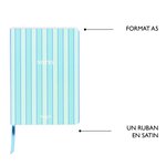 Carnet de Notes A5 Office Chic - Plusieurs Motifs - Rayures Turquoise - Draeger