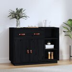 vidaXL Buffet Noir 98 5x40x75 cm Bois massif de pin