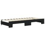 vidaXL Lit de jour avec gigogne et tiroirs sans matelas noir 90x200 cm