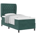 Lit à ressorts vidaXL avec matelas en vert foncé  100x200 cm  velours