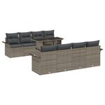 vidaXL Ensemble de canapé de jardin 9 pièces avec coussins en poly rotin gris
