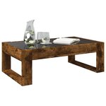 vidaXL Table basse avec LED infini chêne fumé 90x53x30 cm