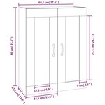 vidaXL Armoire murale suspendue Chêne fumé 69 5x32 5x90 cm