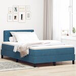 vidaXL Lit à ressorts avec Matelas & LED Bleu Nuit 120x190 cm en Velours