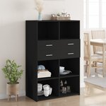 vidaXL Buffet haut noir 80x42 5x124 cm bois d'ingénierie