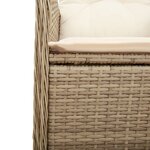 vidaXL Ensemble de bistro de jardin 5 Pièces coussins beige poly rotin