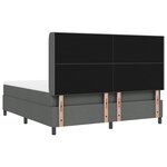 vidaXL Lit Box Spring avec Matelas et LED Gris Foncé 180x200 cm Tissu