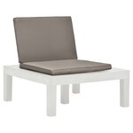 vidaXL Chaises de salon de jardin et coussins lot de 4 Plastique Blanc