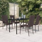 vidaXL Ensemble de salle à manger d'extérieur 5 Pièces Marron et noir