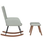 vidaXL Chaise à bascule avec repose-pied Gris clair Velours