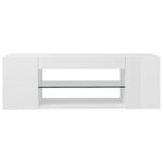vidaXL Meuble TV avec lumières LED blanc brillant 90x39x30 cm