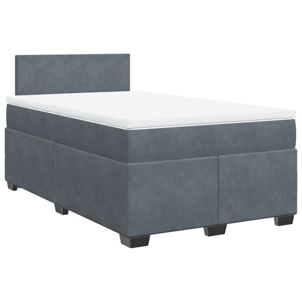 vidaXL Sommier à lattes de lit et matelas gris foncé 120x190cm velours