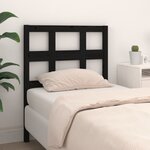 vidaXL Tête de lit Noir 80 5x4x100 cm Bois massif de pin