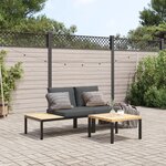 vidaXL Salon de jardin 3 Pièces avec coussins noir aluminium