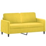 vidaXL Ensemble de canapés 2 Pièces avec coussins jaune velours