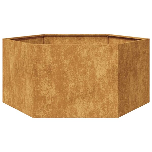 vidaXL Jardinière hexagone 104x90x45 cm acier corten