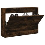 vidaXL Armoire à chaussures chêne fumé 80x21x57 cm bois ingénierie
