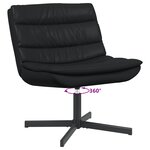 vidaXL Chaise Pivotante Noire Cuir Synthétique avec Base en Métal Moyenne