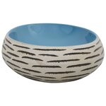 vidaXL Vasque à poser multicolore ovale 59x40x15 cm céramique